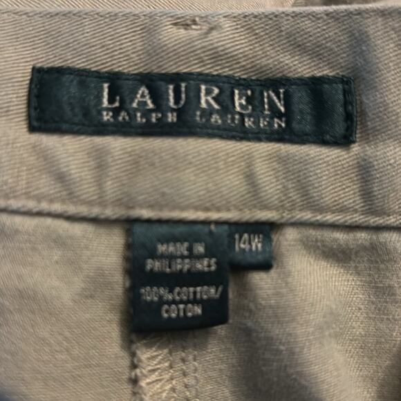 Lauren Ralph Lauren Khaki Chino Shorts 14W School Preppy Plus Unisex Baggy - Picture 9 of 9
